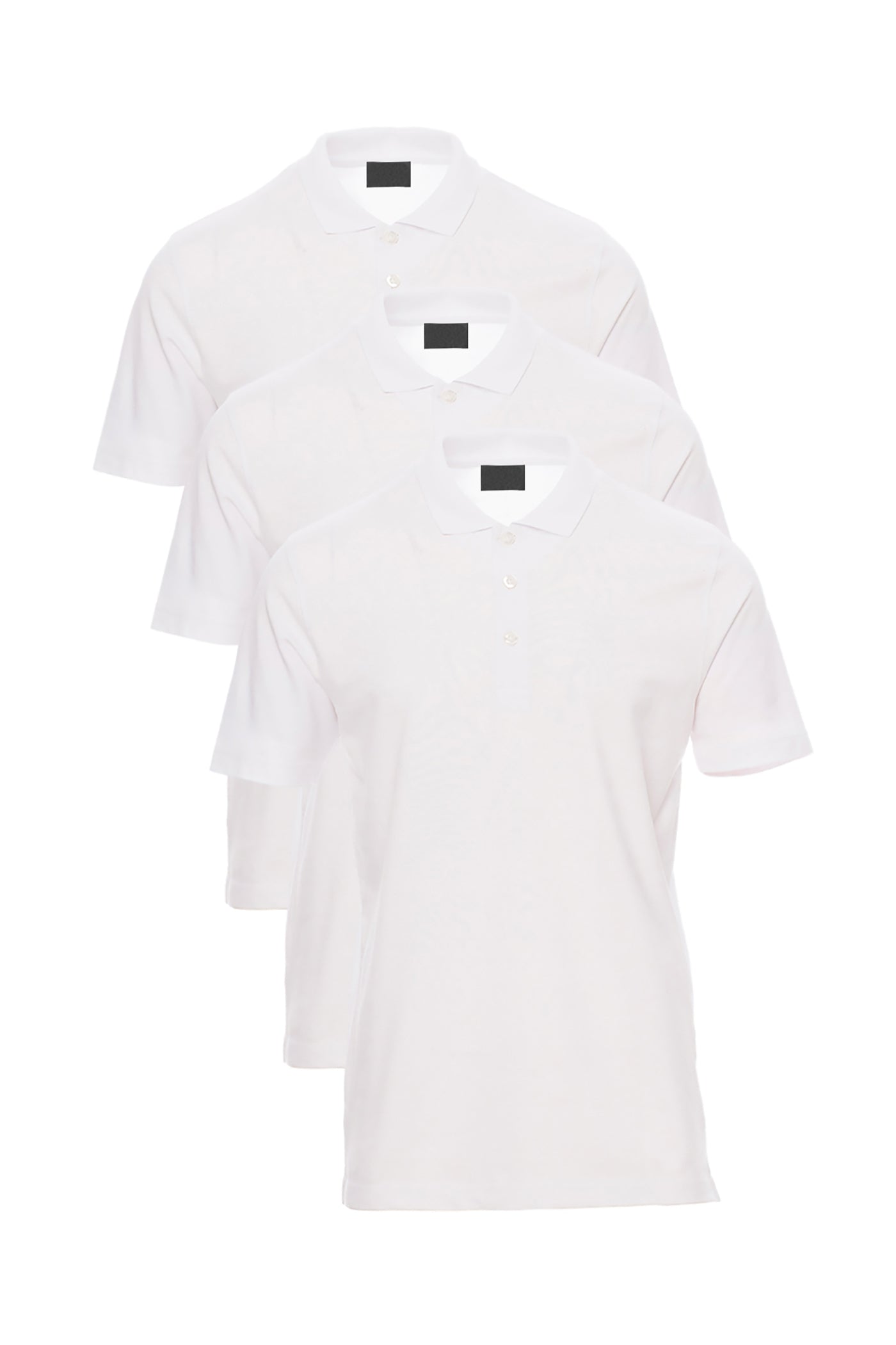 Herren 3er Pack Poloshirts Basic einfarbig in Weiß