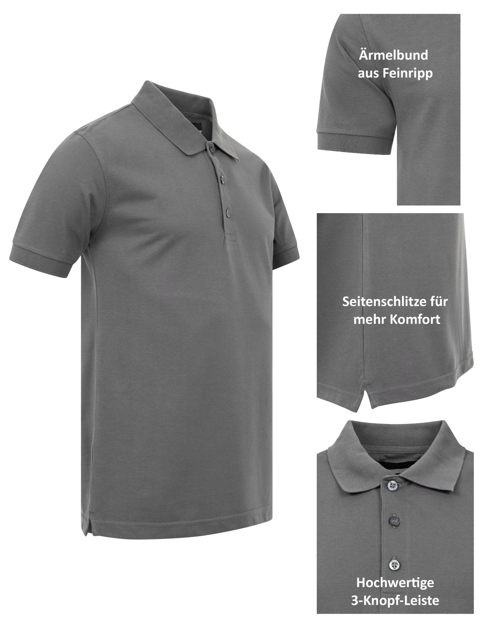 Herren 3er Pack Poloshirts atmungsatkiv aus Polyestermischung Venice Pro