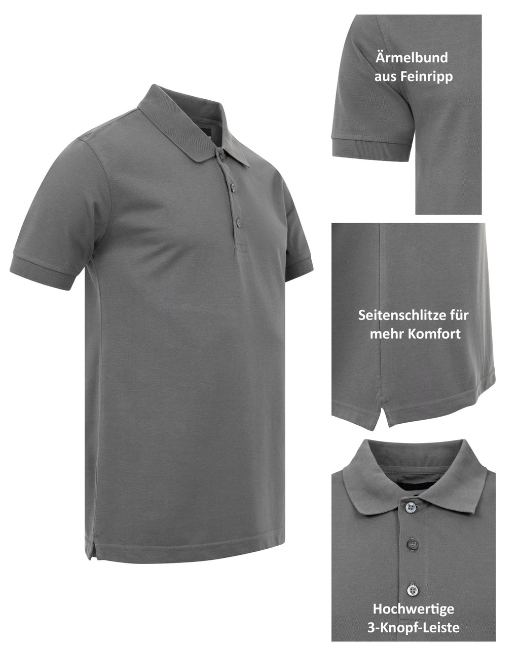 Herren 5er Pack Poloshirts bügelleicht aus Polyestermix Venice Pro