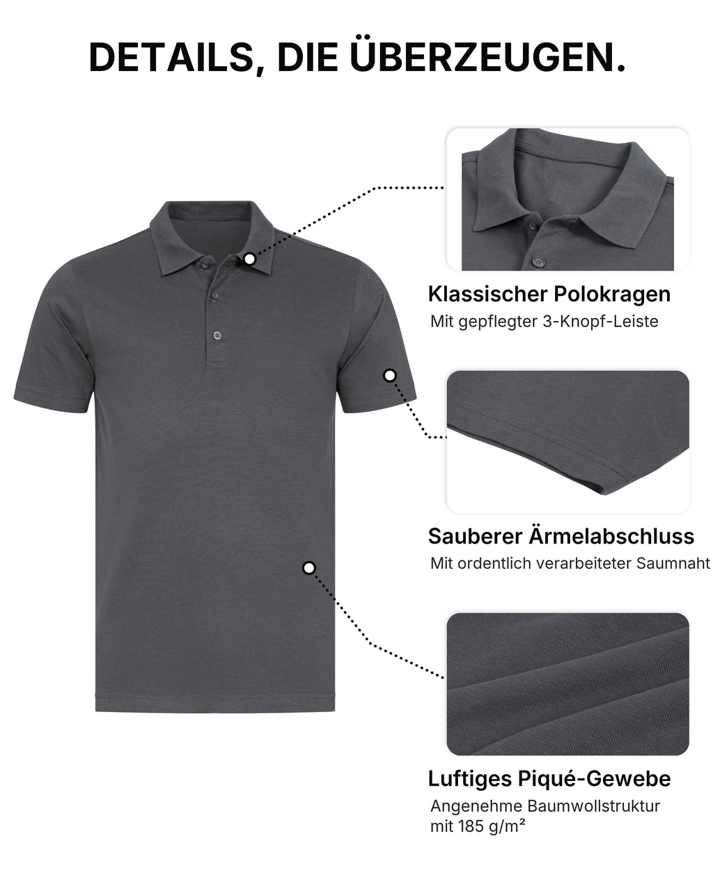 Herren Poloshirt aus 100% Baumwolle, Rome