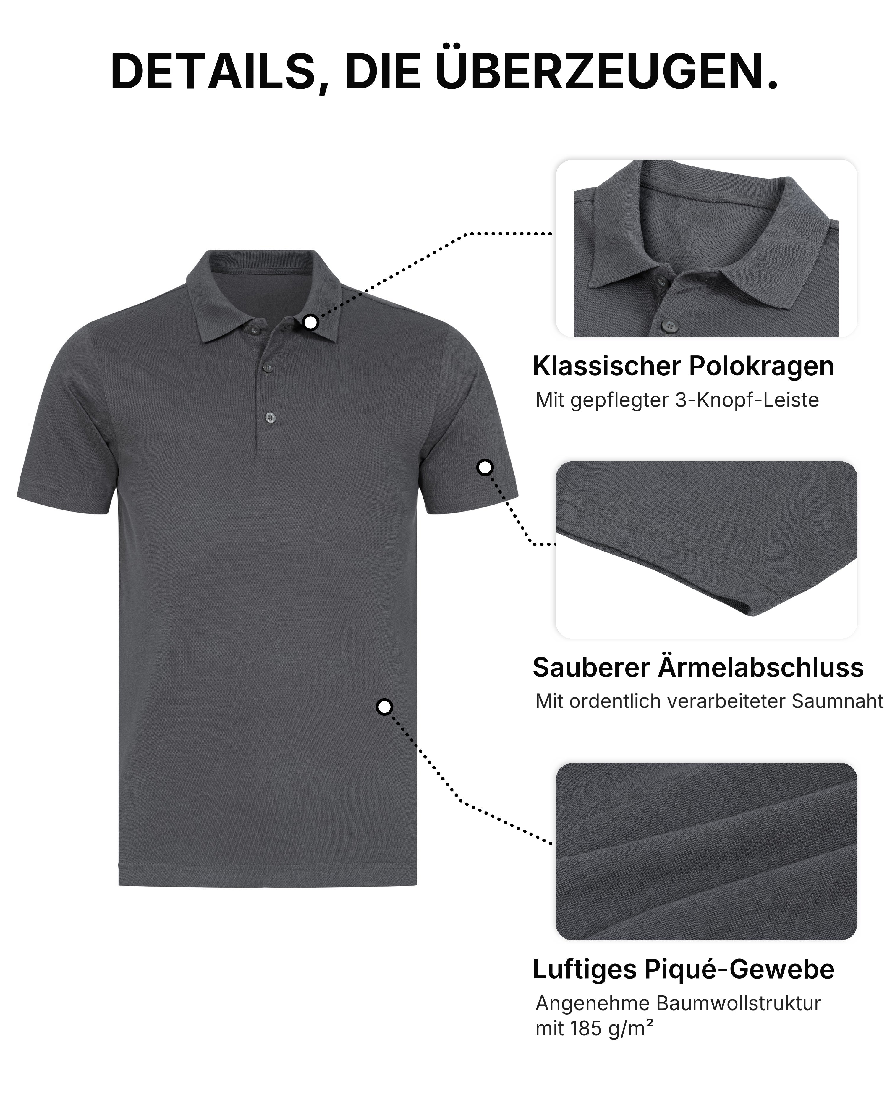 Herren Poloshirt aus 100% Baumwolle, Rome