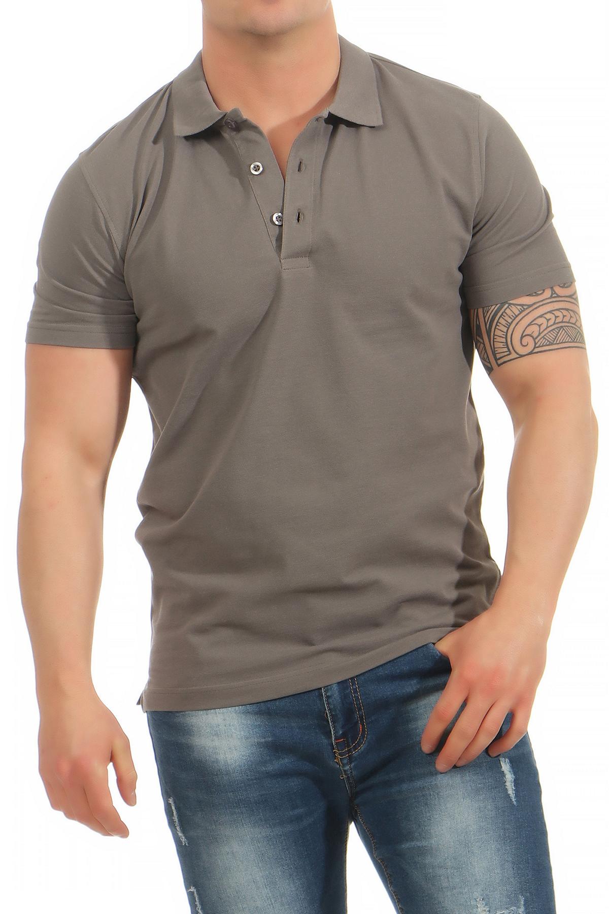 Herren Poloshirt Basic in Anthrazit