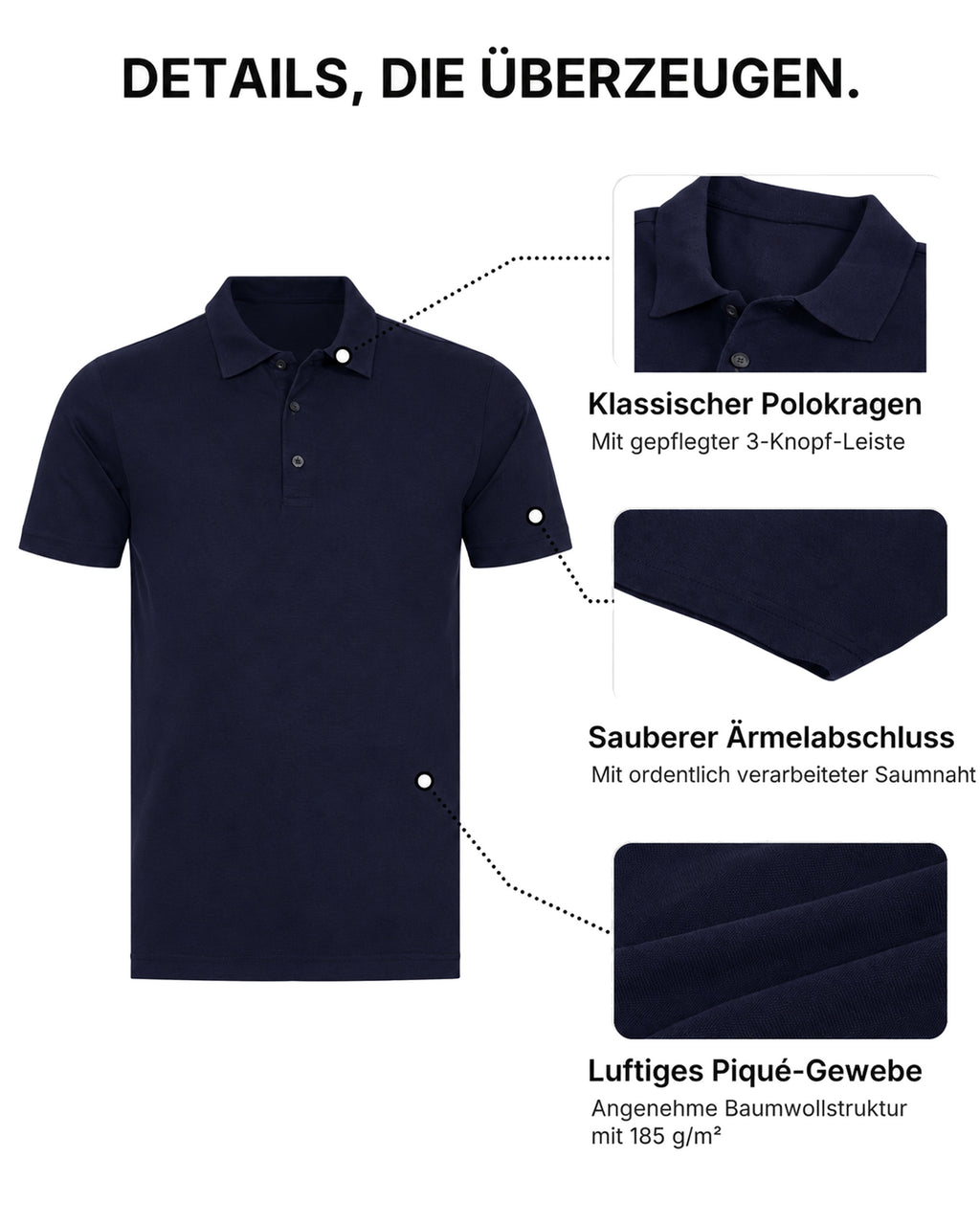 Herren Poloshirt aus 100% Baumwolle, Rome