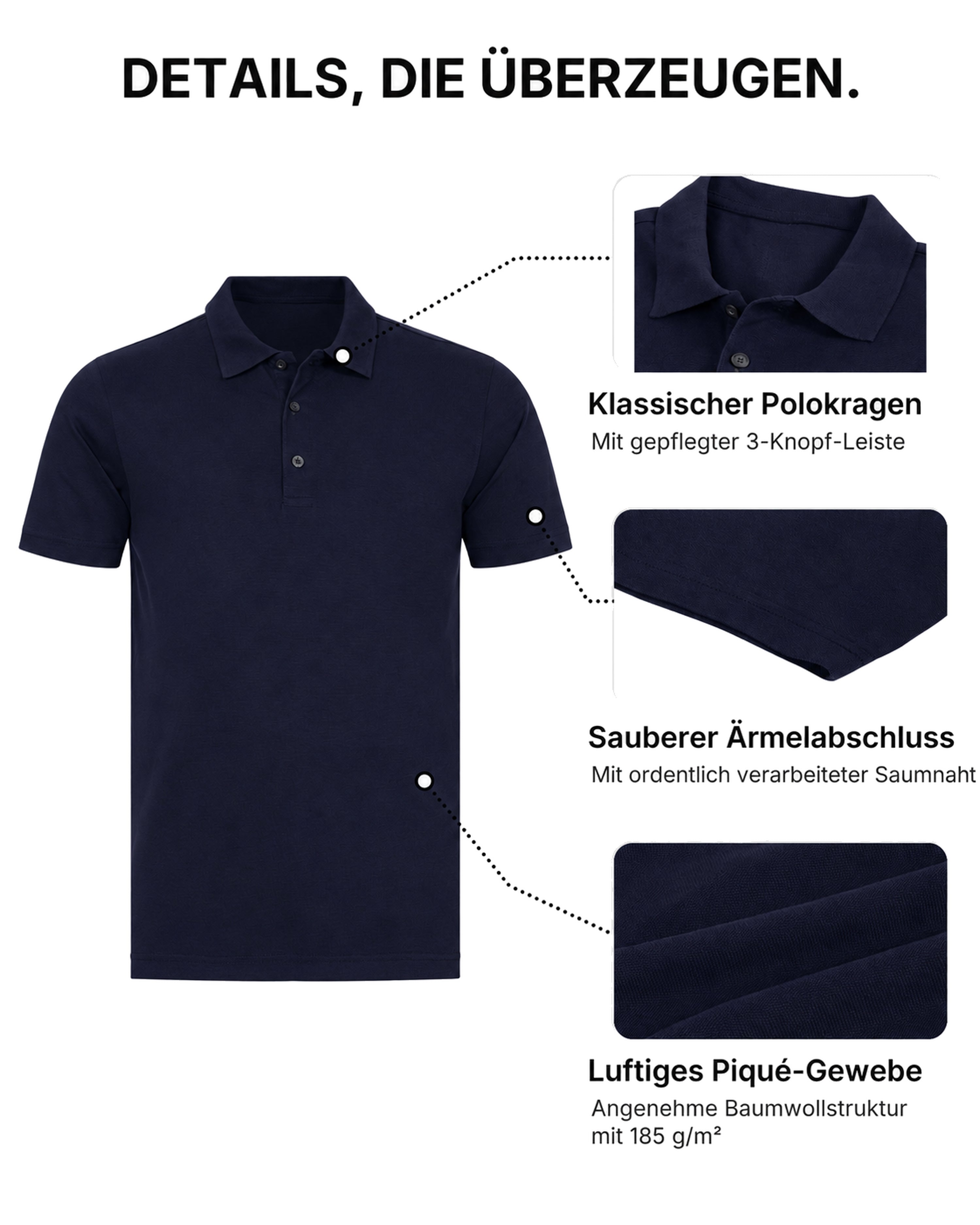 Herren Poloshirt aus 100% Baumwolle, Rome