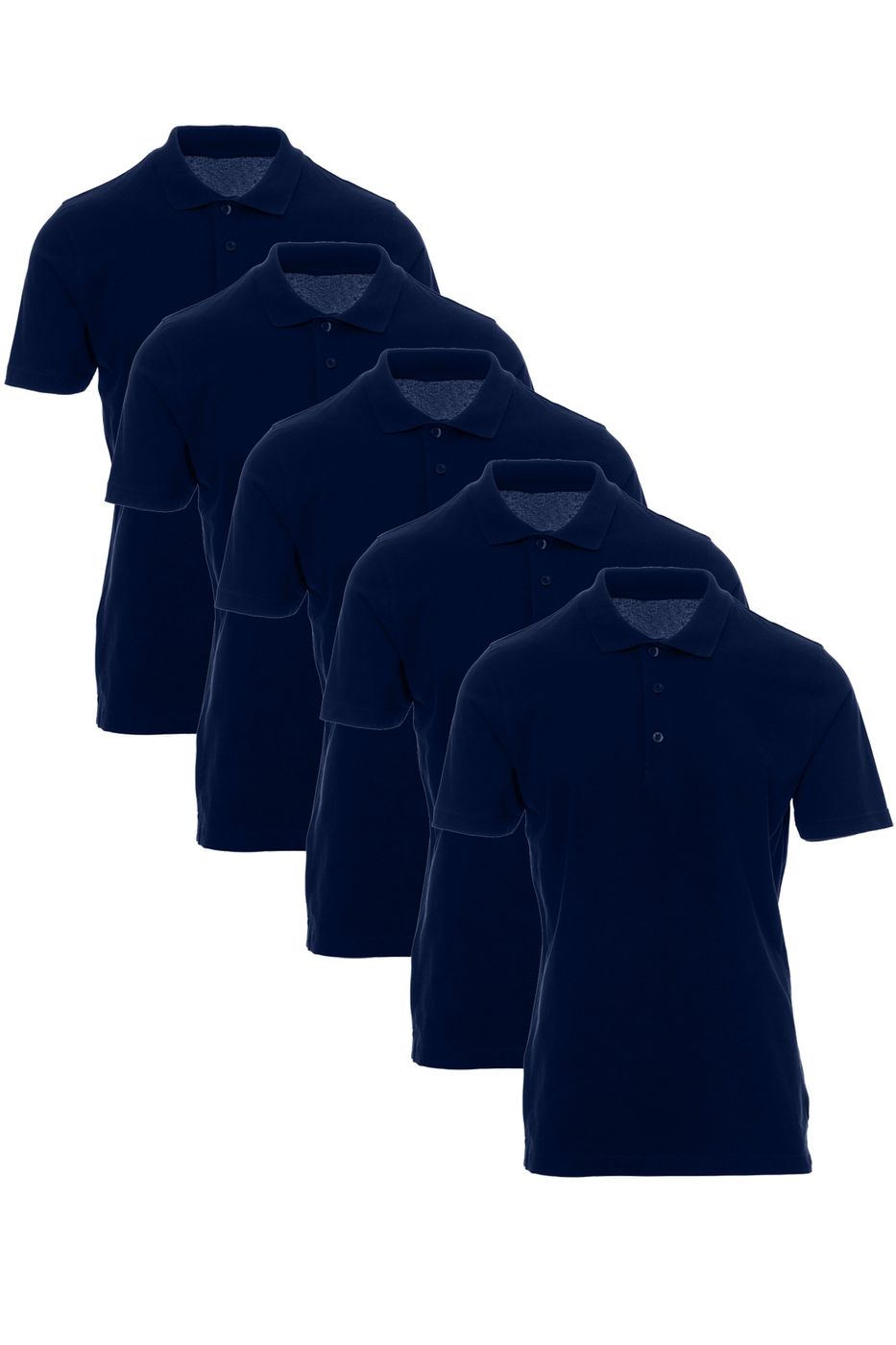 Herren 5er Pack Poloshirt einfarbig Rome