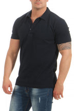 Poloshirt für Männer aus reiner Baumwolle in Dunkelblau