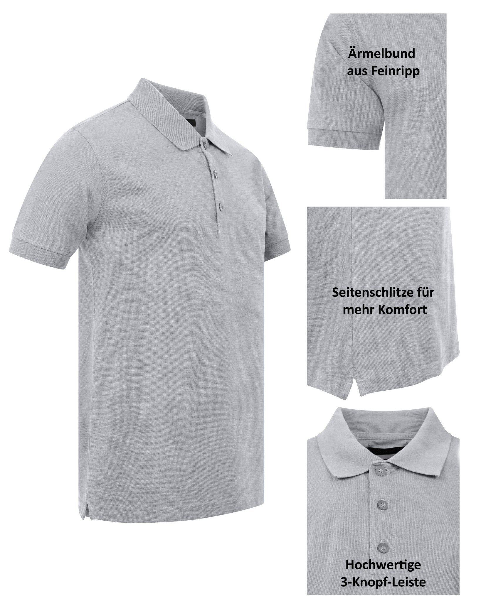 Herren 3er Pack Poloshirts atmungsatkiv aus Polyestermischung Venice Pro