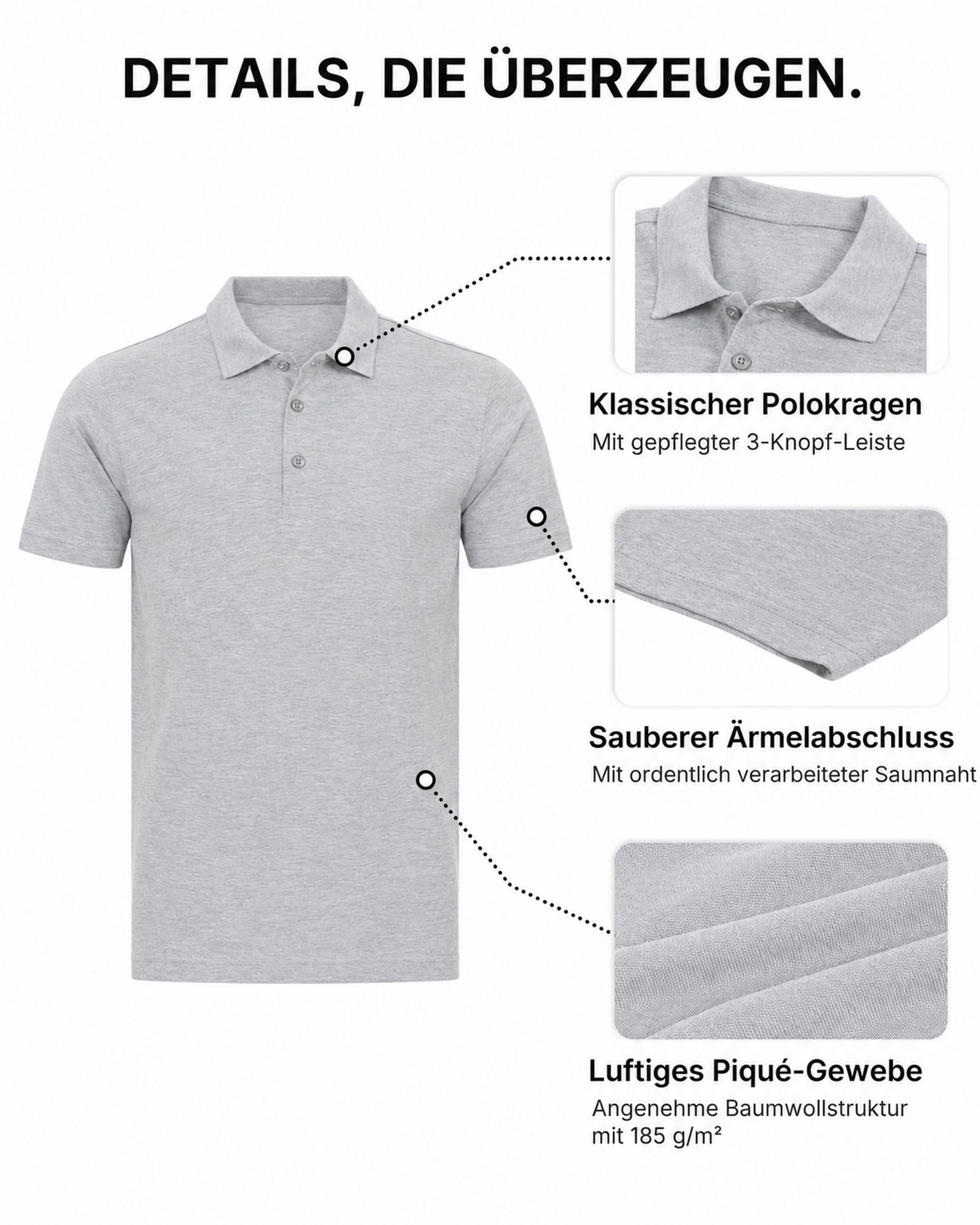 Herren Poloshirt aus 100% Baumwolle, Rome