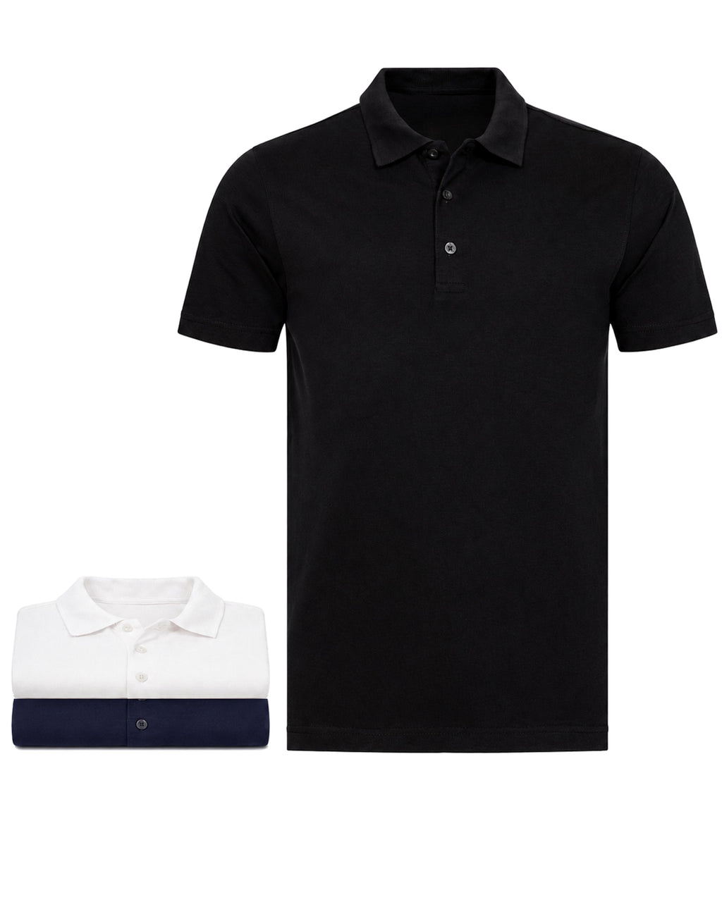 Herren Poloshirts im 3er Pack, 100% Baumwolle, Rome