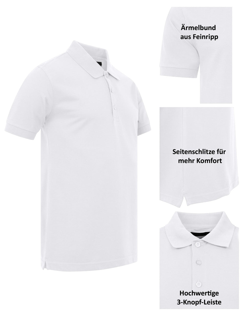 Herren 5er Pack Poloshirts bügelleicht aus Polyestermix Venice Pro