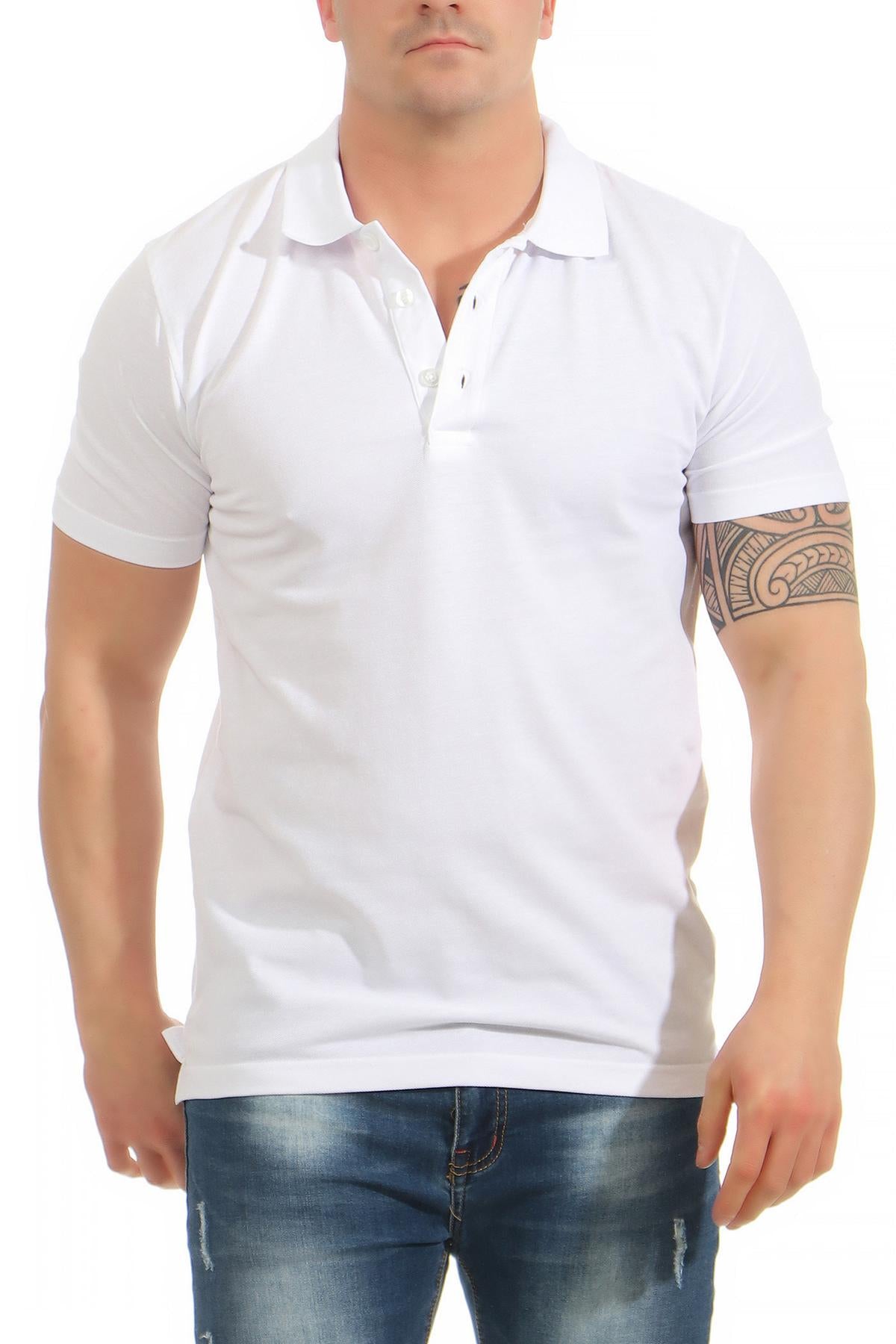 Herren Poloshirt Basic in Weiß