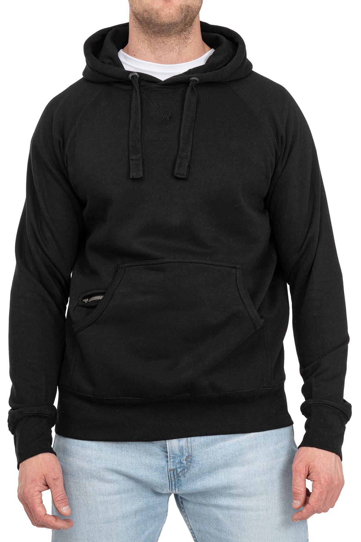 Herren Kapuzenpullover Basic in Schwarz