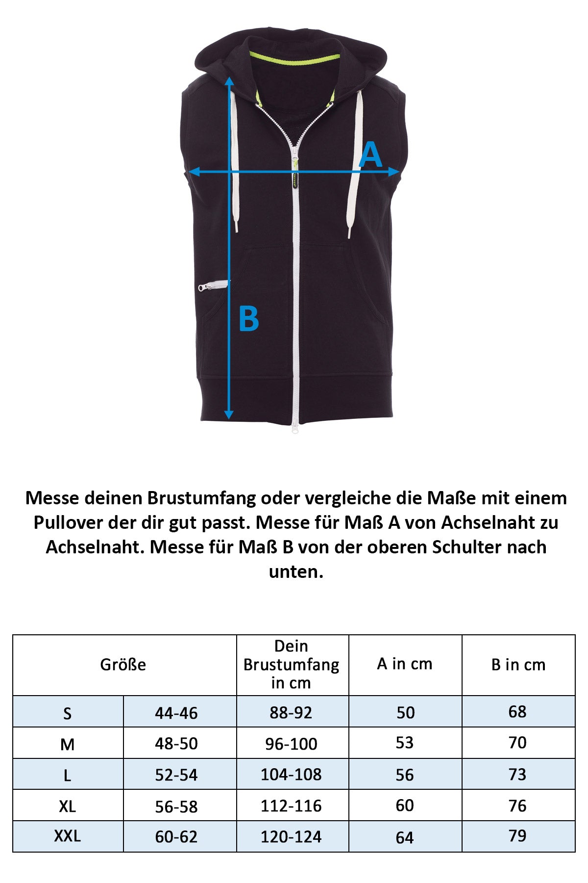 Herren Hoodie ohne Ärmel mit Kapuze Boxer