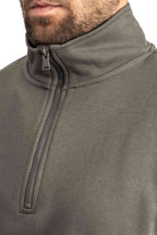 Herren Pullover mit halbem Reißverschluss in Anthrazit