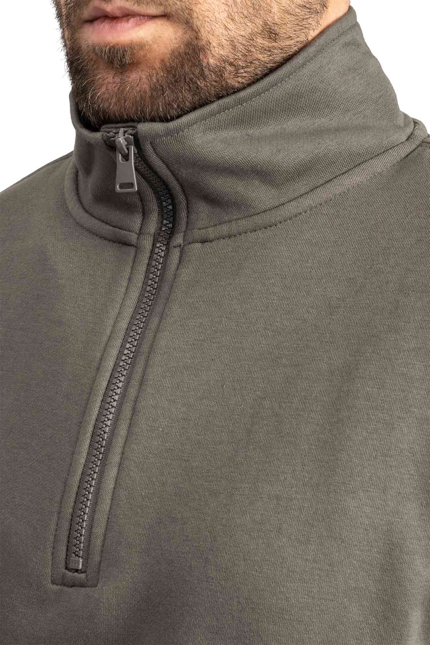 Herren Pullover mit halbem Reißverschluss in Anthrazit