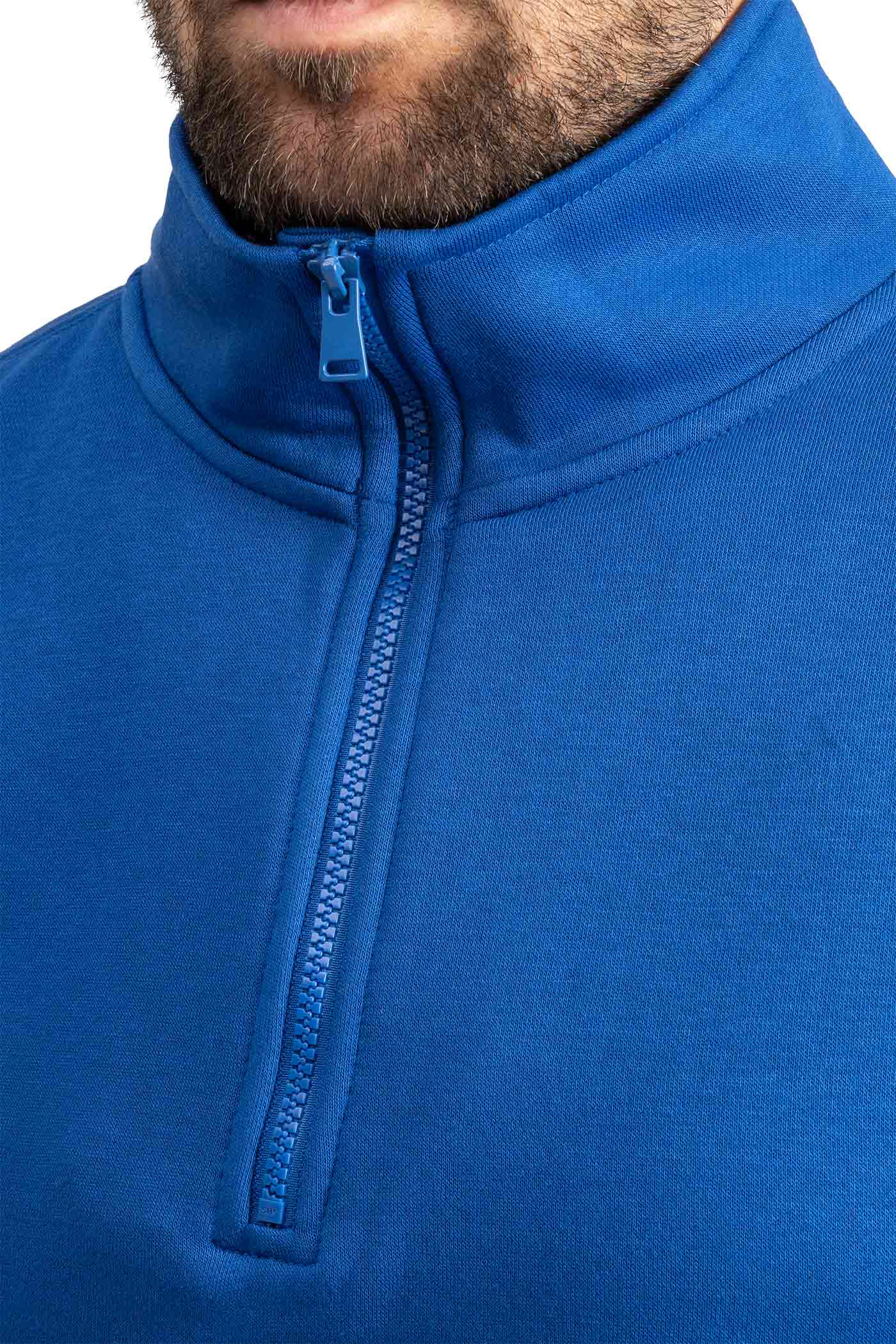 Herren Pullover mit halbem Reißverschluss in Blau
