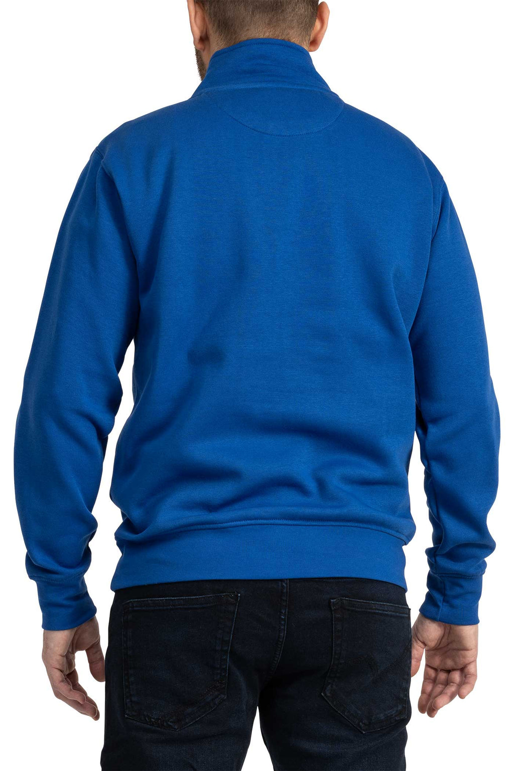 Herren Halfzip Sweatshirt mit Stehkragen in Blau