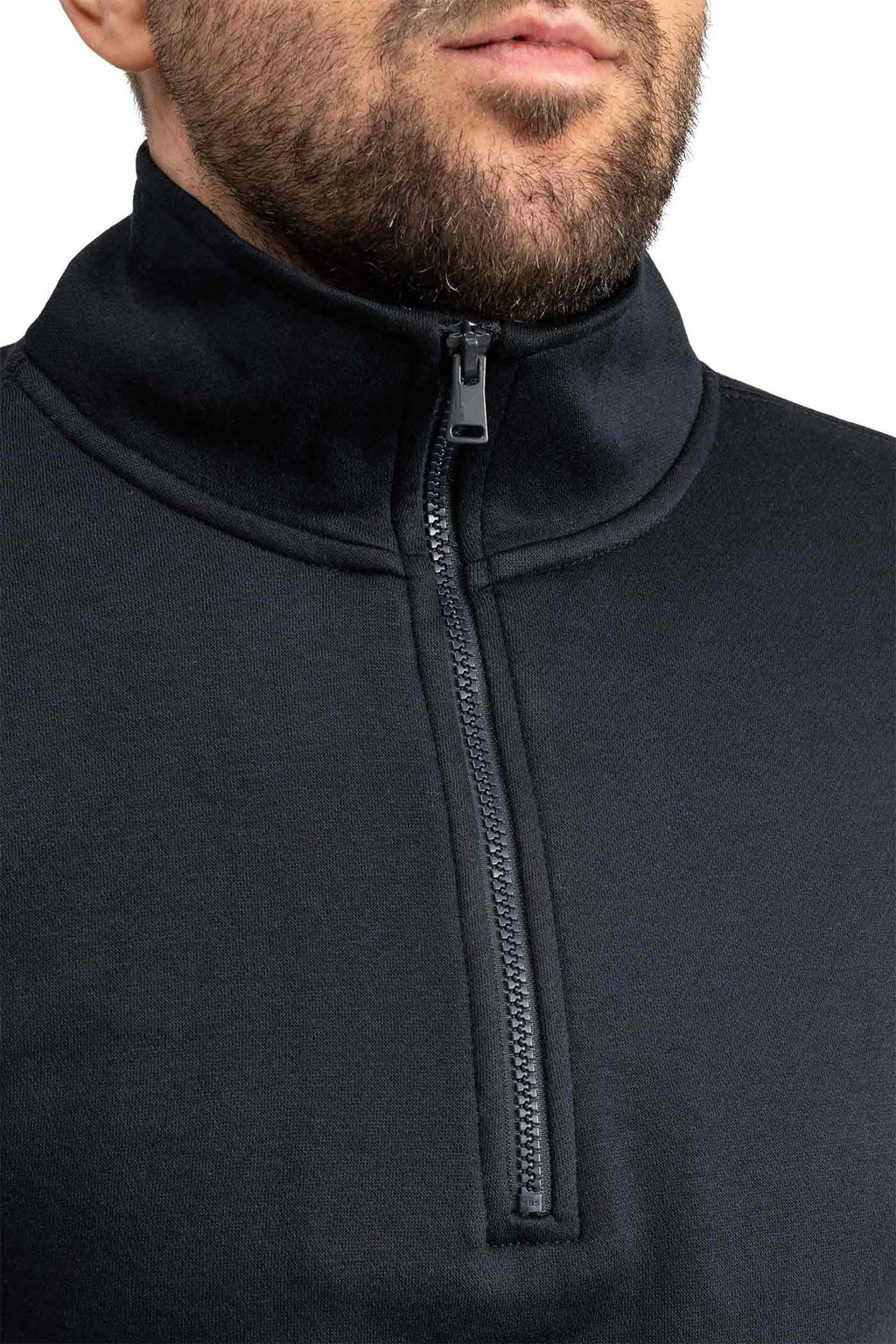 Herren Pullover mit halbem Reißverschluss in Dunkelblau