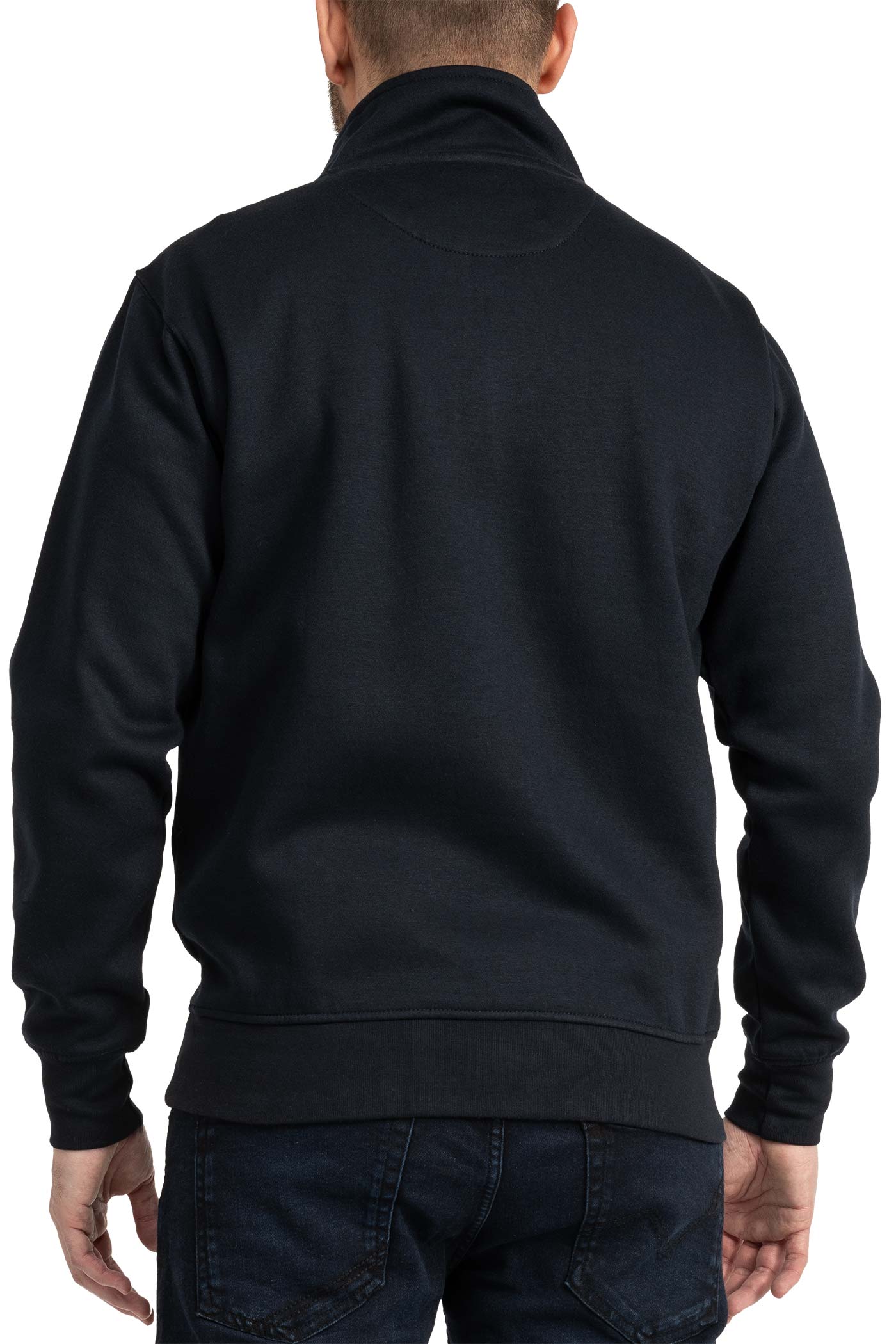 Herren Halfzip Sweatshirt mit Stehkragen in Dunkelblau