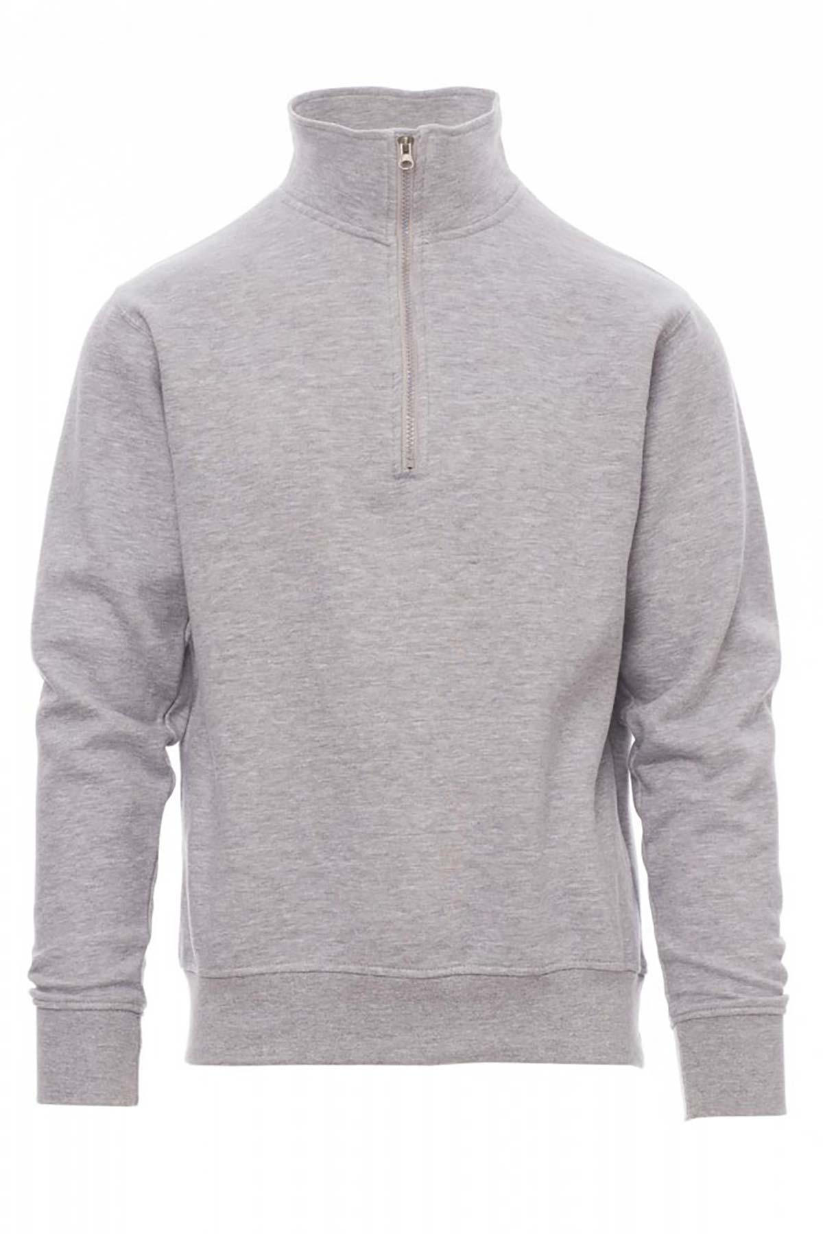 Herren Troyer aus Baumwollmischung mit Stehkragen in Grau meliert