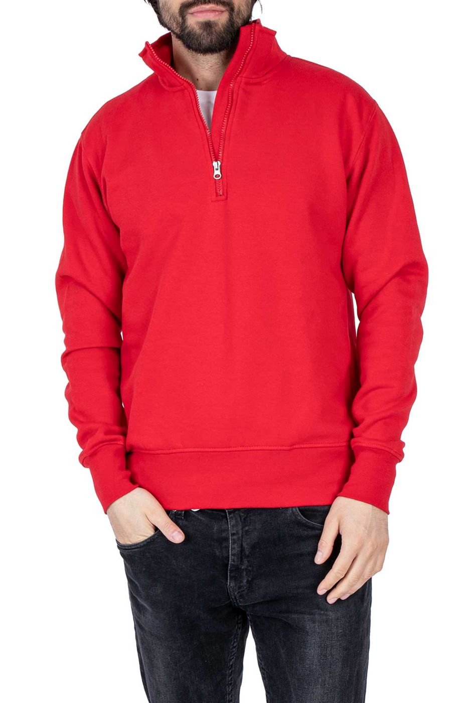 Herren Stehkragenpullover Rot