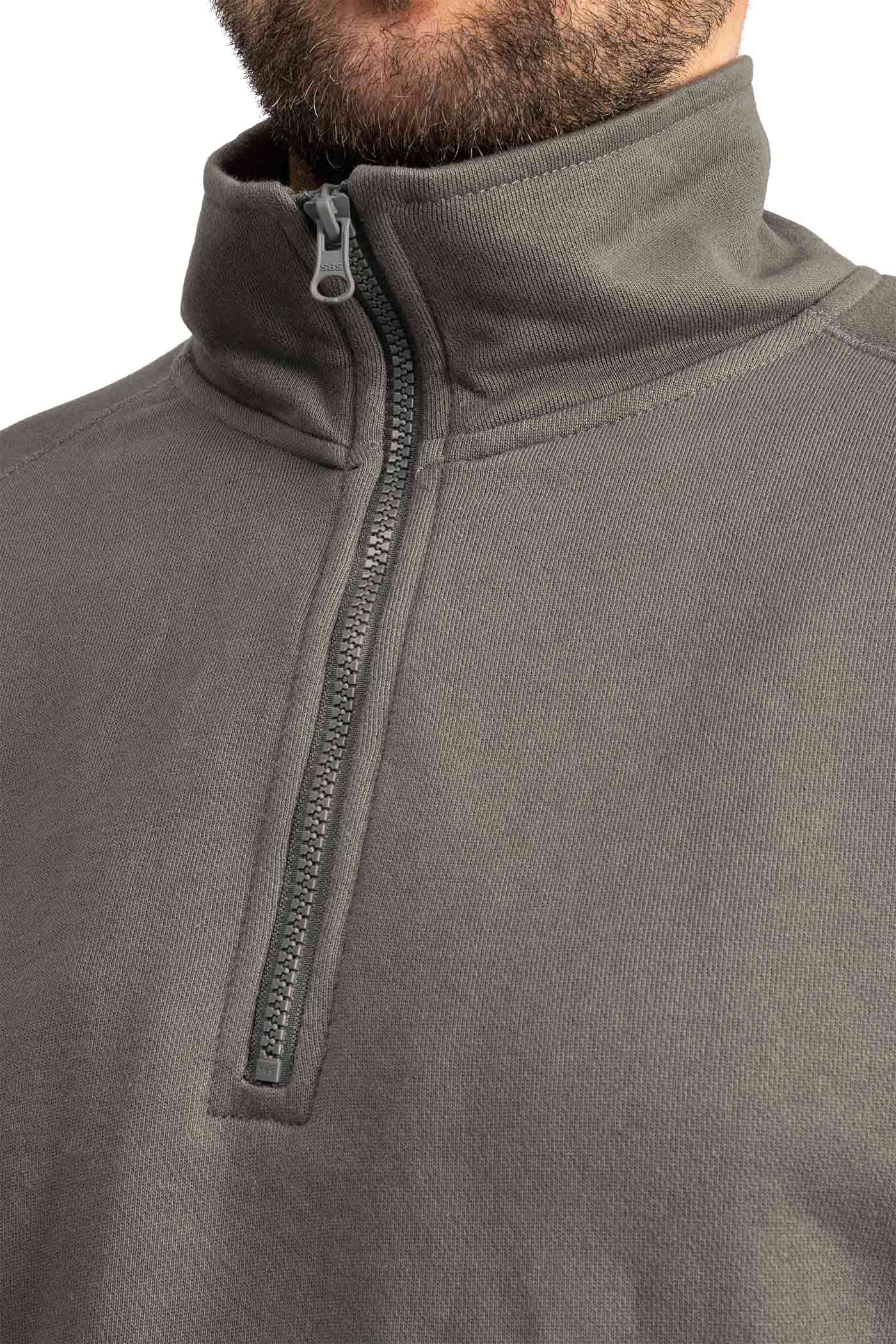 Herren Pullover mit halbem Reißverschluss in Anthrazit