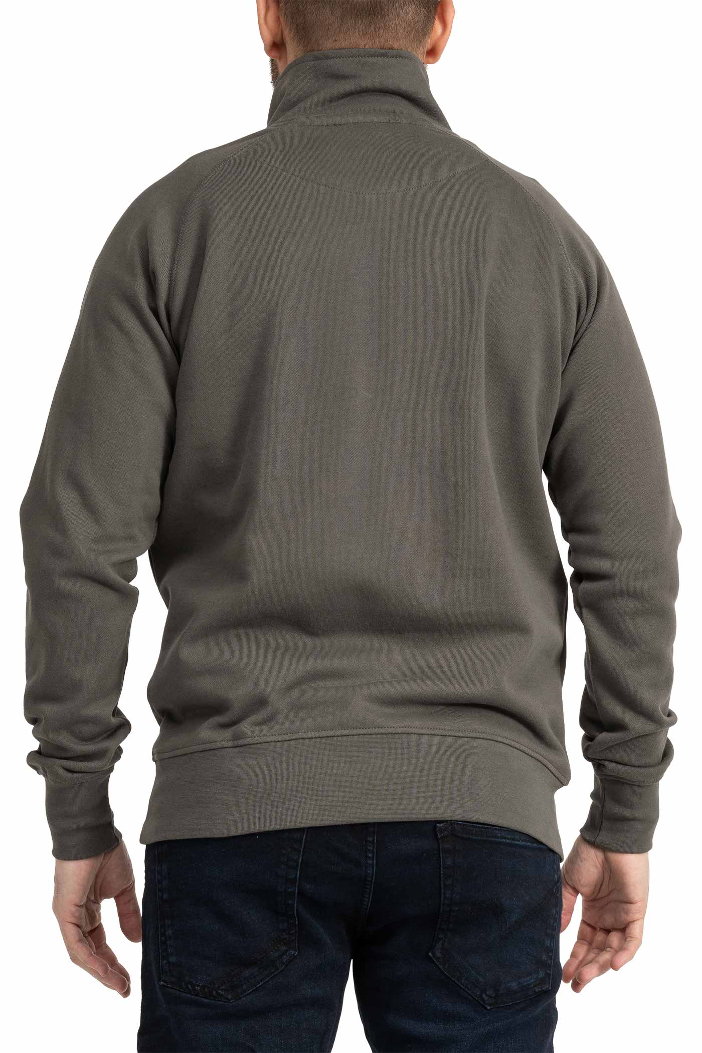 Herren Halfzip Pullover mit Stehkragen in Anthrazit