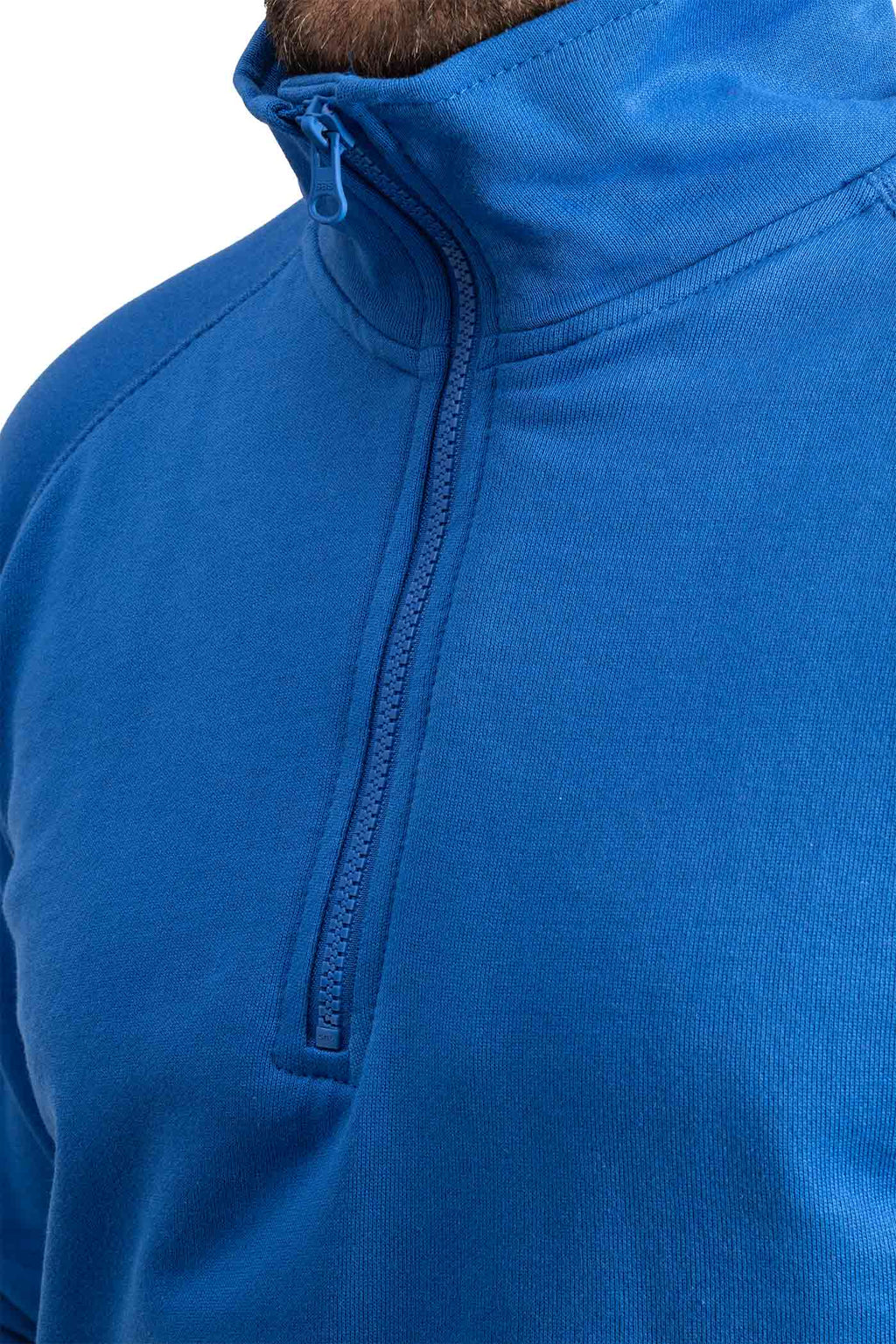 Herren Pullover mit halbem Reißverschluss in Blau