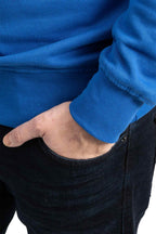 Herren Pullover mit elastischen Ärmelbündchen in Blau