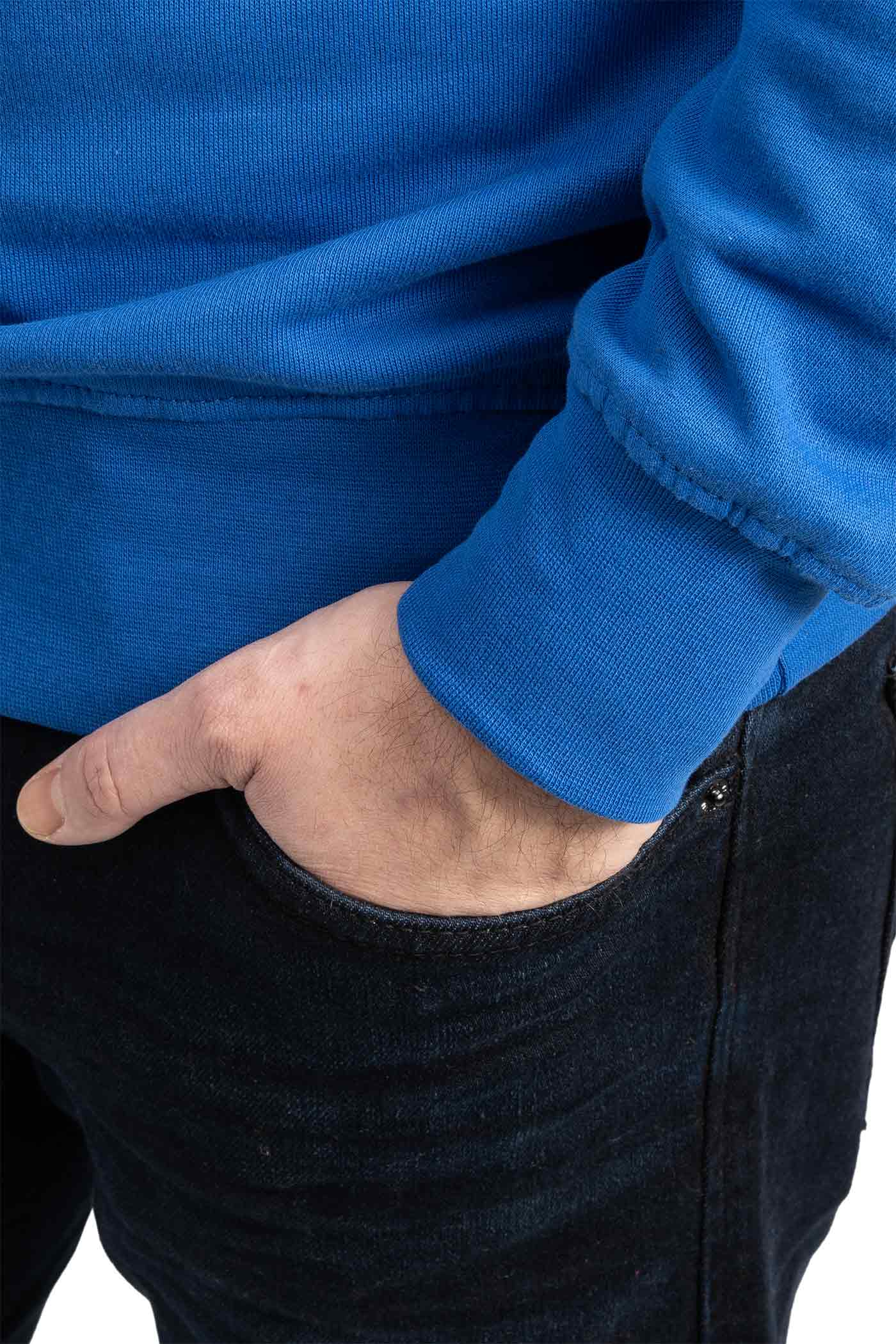 Herren Pullover mit elastischen Ärmelbündchen in Blau