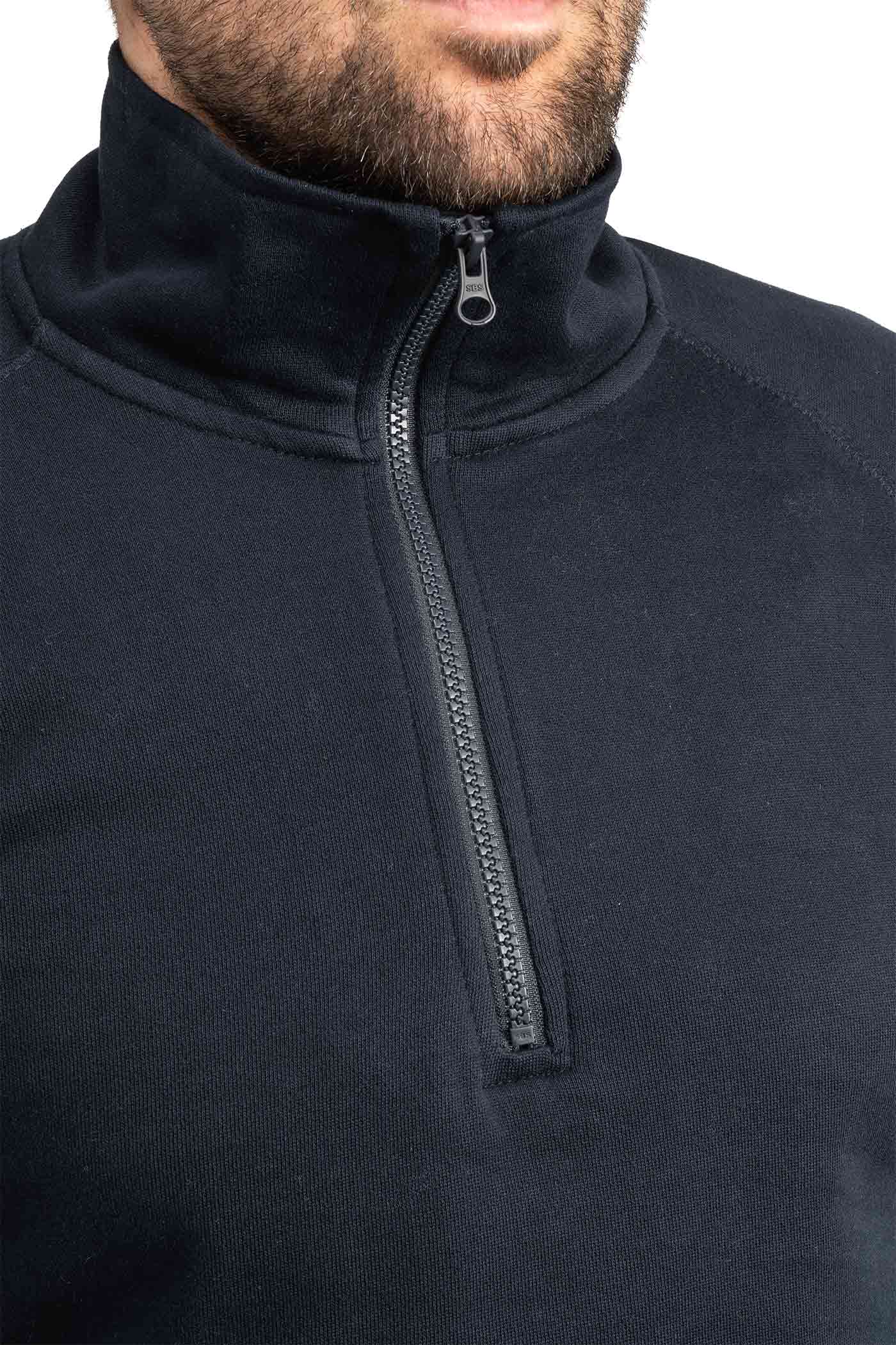 Herren Pullover mit halbem Reißverschluss in Dunkelblau