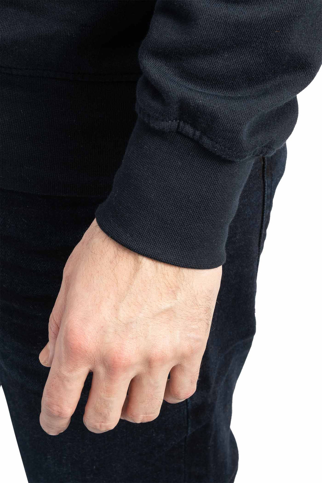 Herren Pullover mit elastischen Ärmelbündchen in Dunkelblau