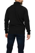 Herren Halfzip Pullover mit Stehkragen in Schwarz