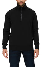 Herren Pullover mit halbem Reißverschluss in Schwarz