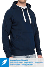 Hoodie für Männer mit Fronttasche in Dunkelblau
