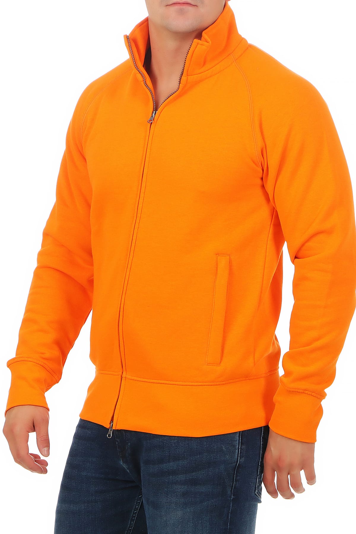 Sweatjacke für Männer Basic in Orange