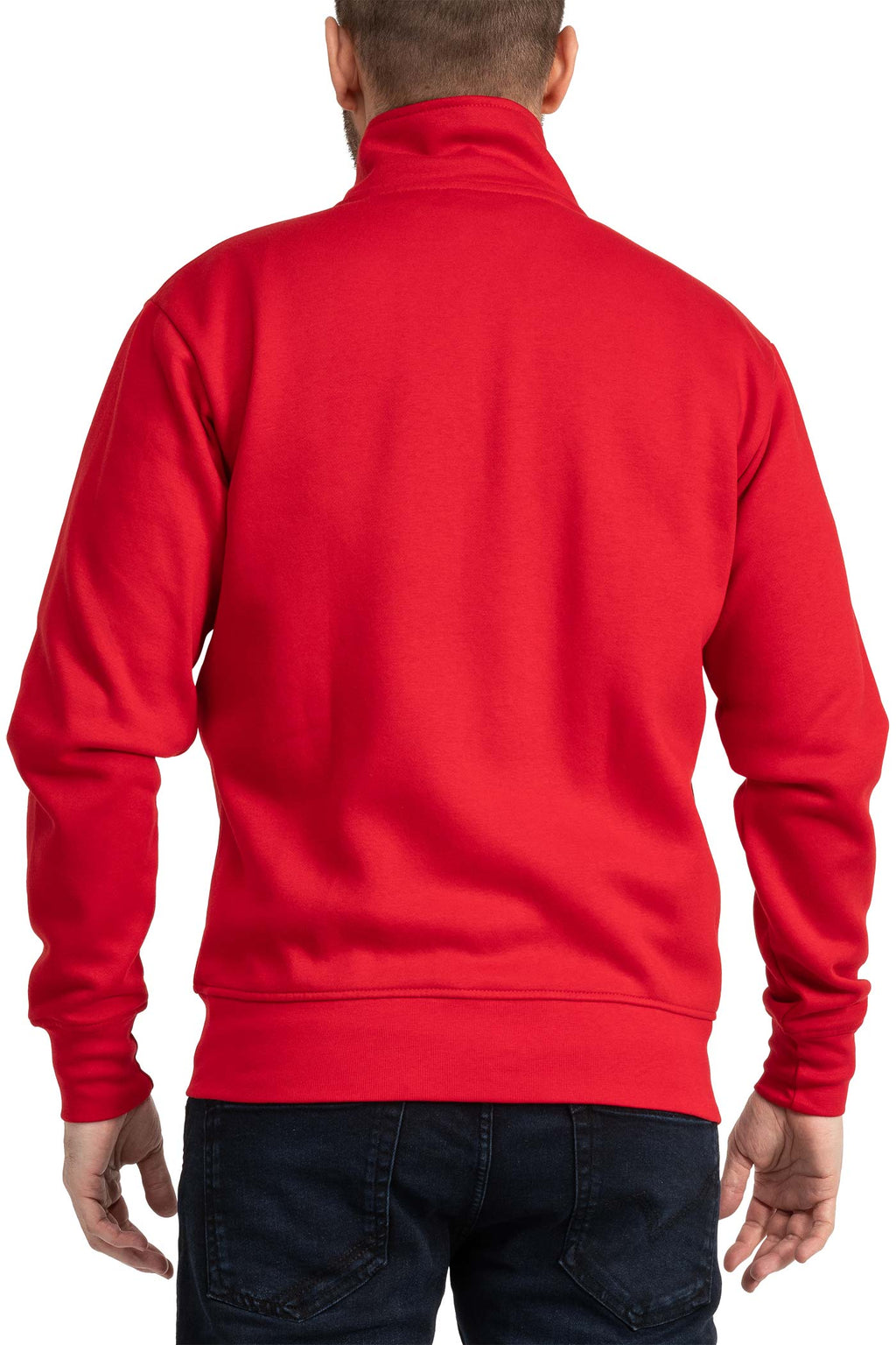Herren Halfzip Sweatshirt mit Stehkragen in Rot