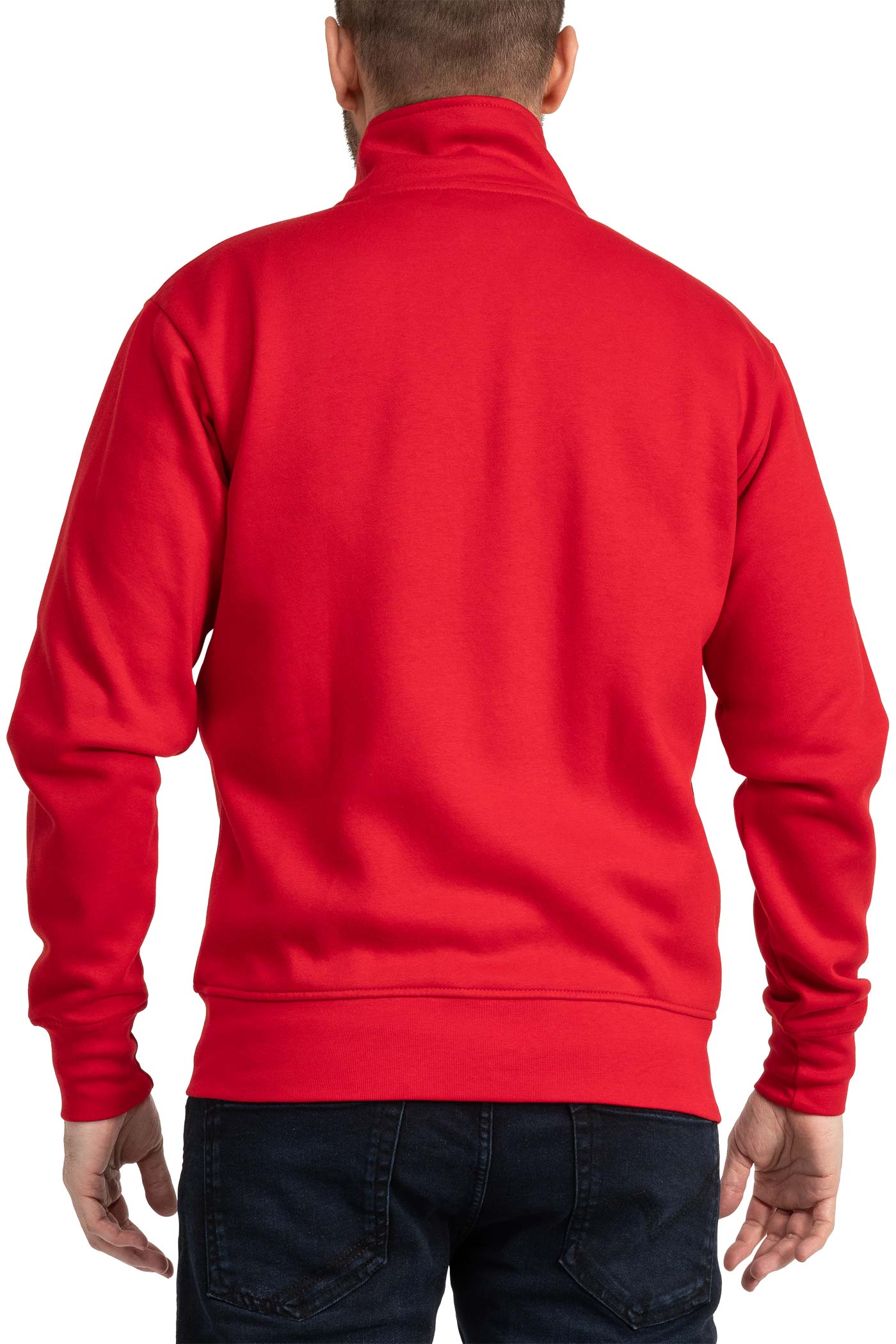 Herren Halfzip Sweatshirt mit Stehkragen in Rot