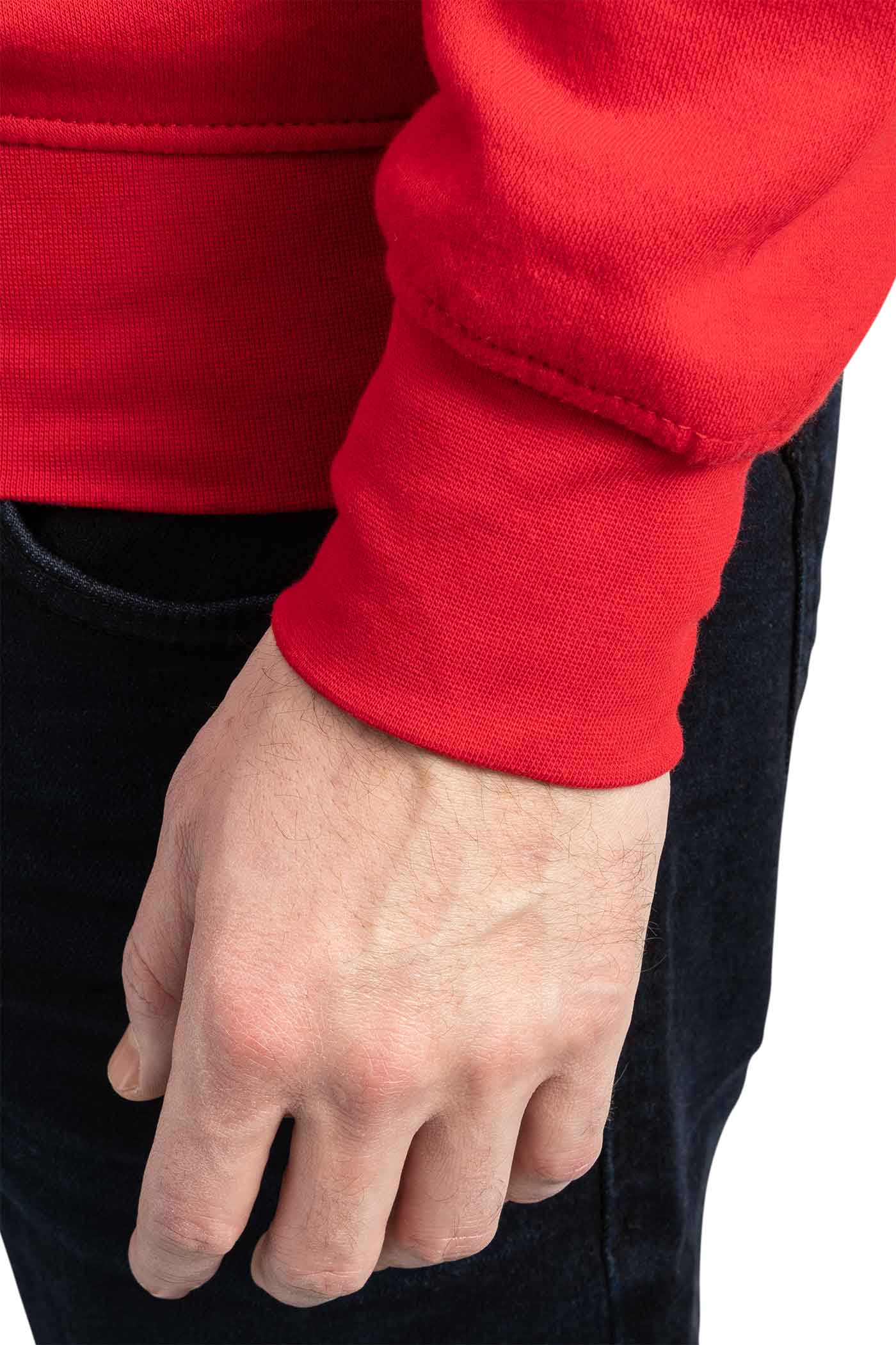 Herren Pullover Halfzip mit elastischen Ärmelbündchen und Taille in Rot