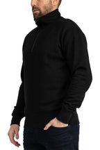 Herren Halfzip Pullover mit Stehkragen in Schwarz
