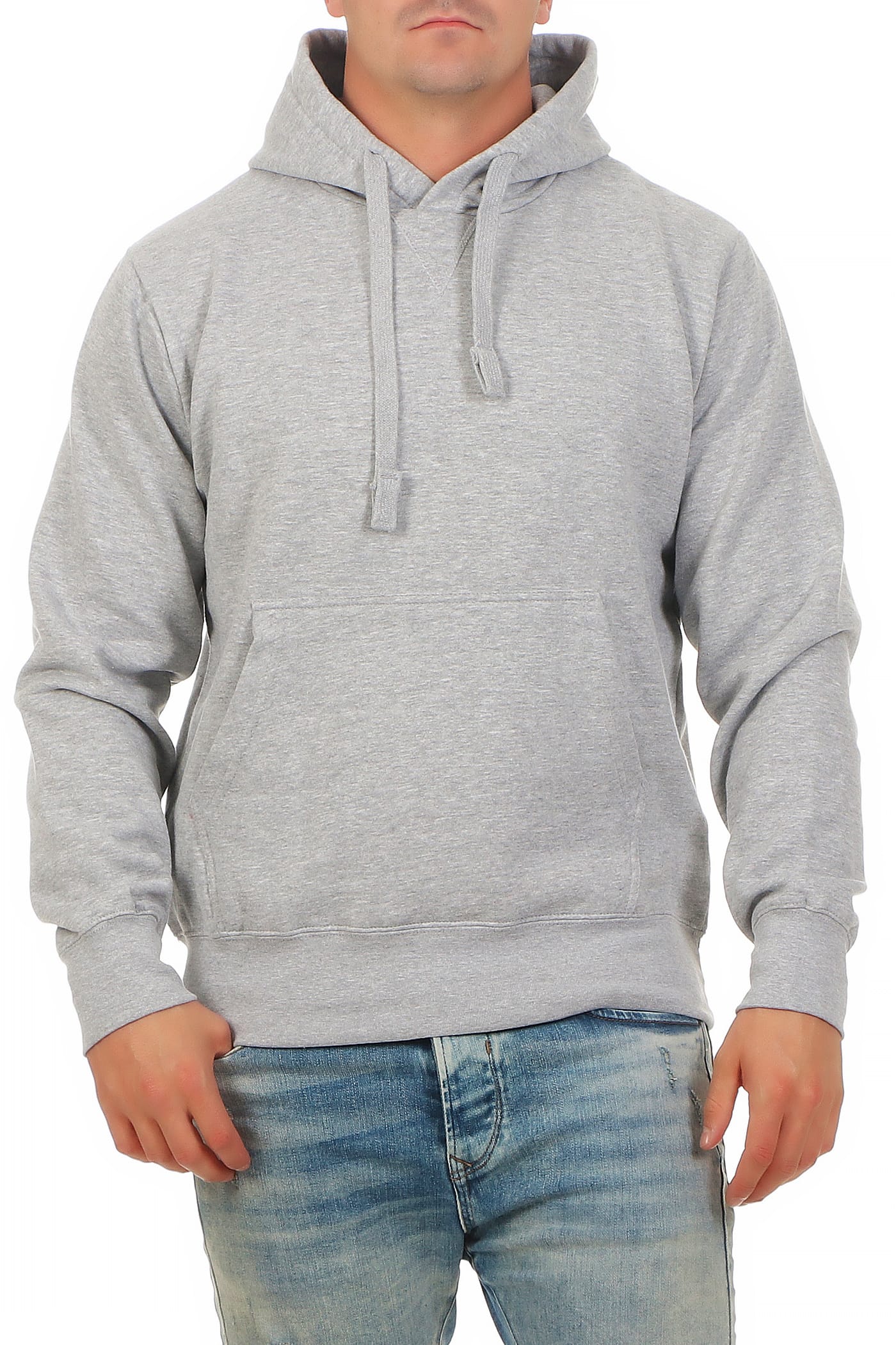 Herren Kapuzenpullover in großen Größen in Grau meliert