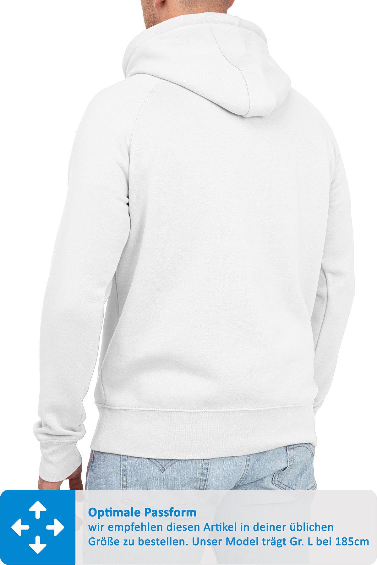 klassischer Kapuzenpullover mit gutem Schnitt in Weiß