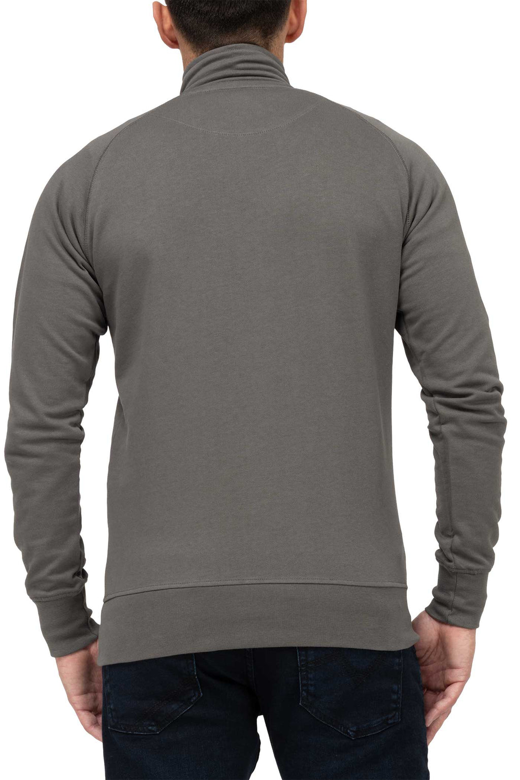 Herren dünner Pullover mit Stehkragen Basic günstig für Männer in Anthrazit