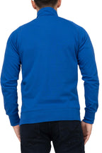 Herren dünner Pullover mit Stehkragen Basic günstig für Männer in Blau