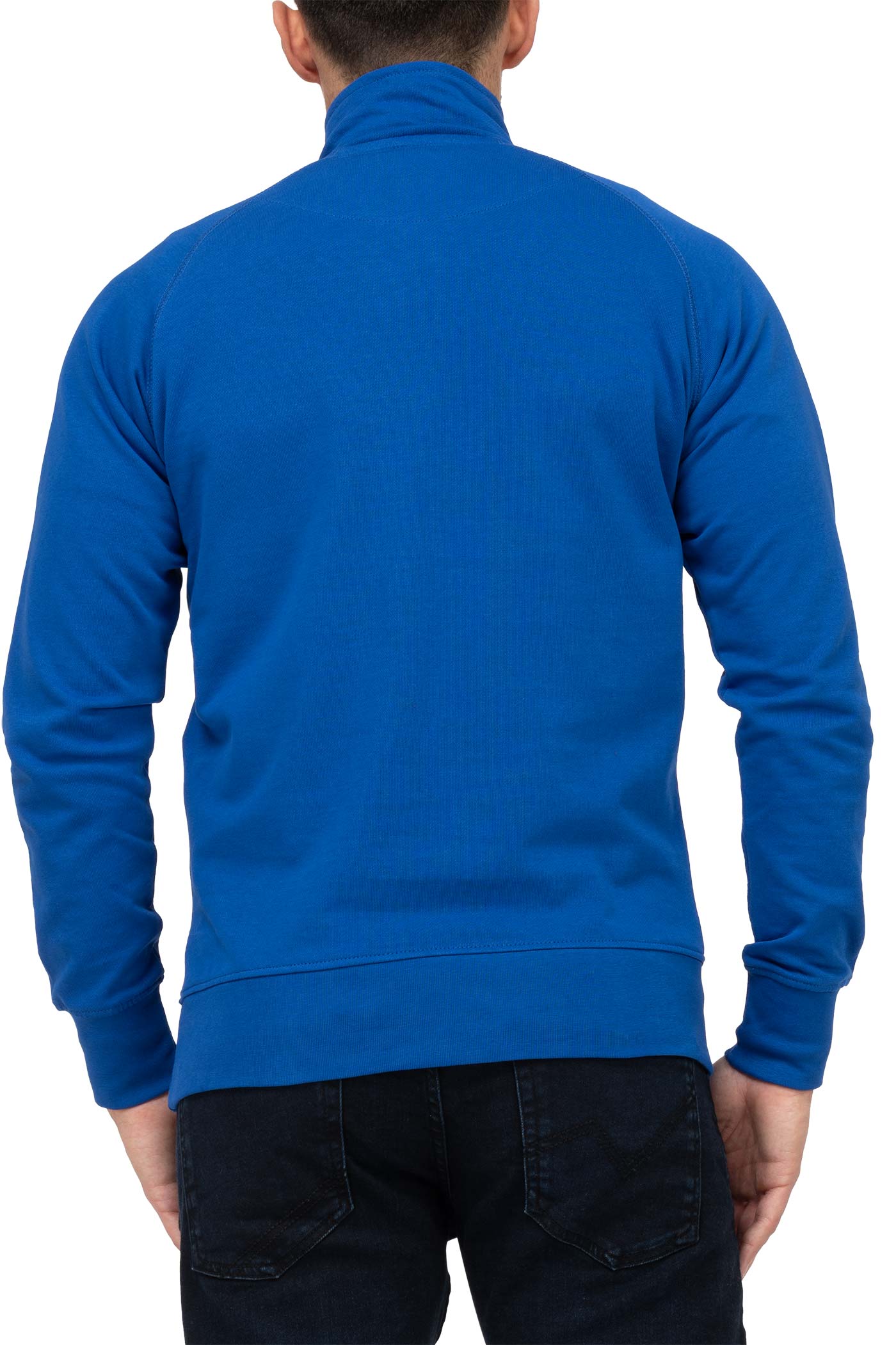 Herren dünner Pullover mit Stehkragen Basic günstig für Männer in Blau