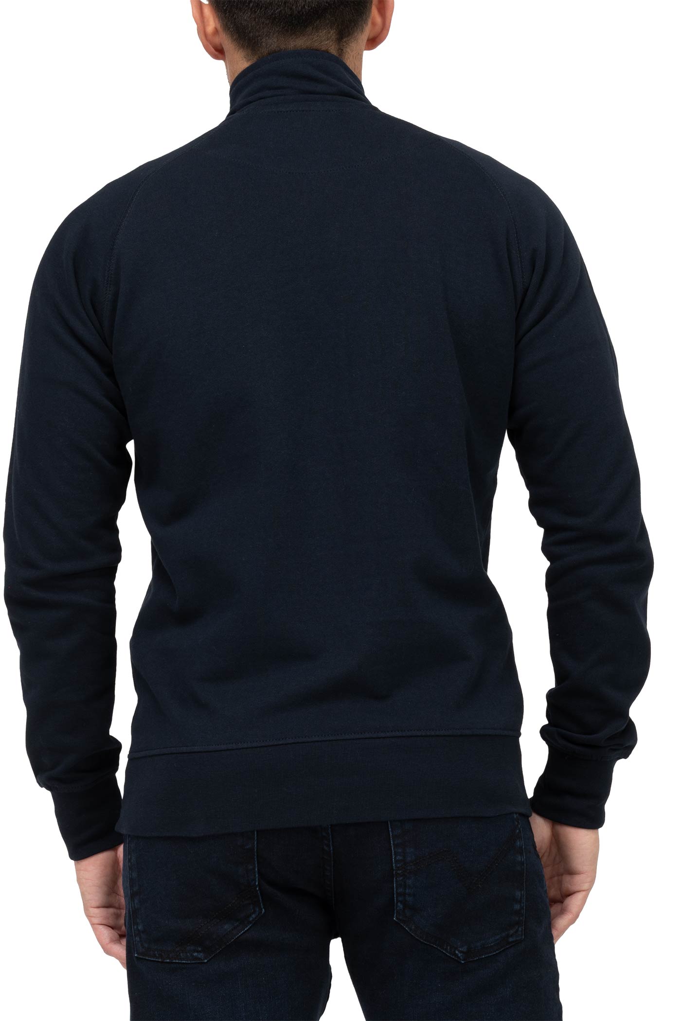 Herren dünner Pullover mit Stehkragen Basic günstig für Männer in Dunkelblau