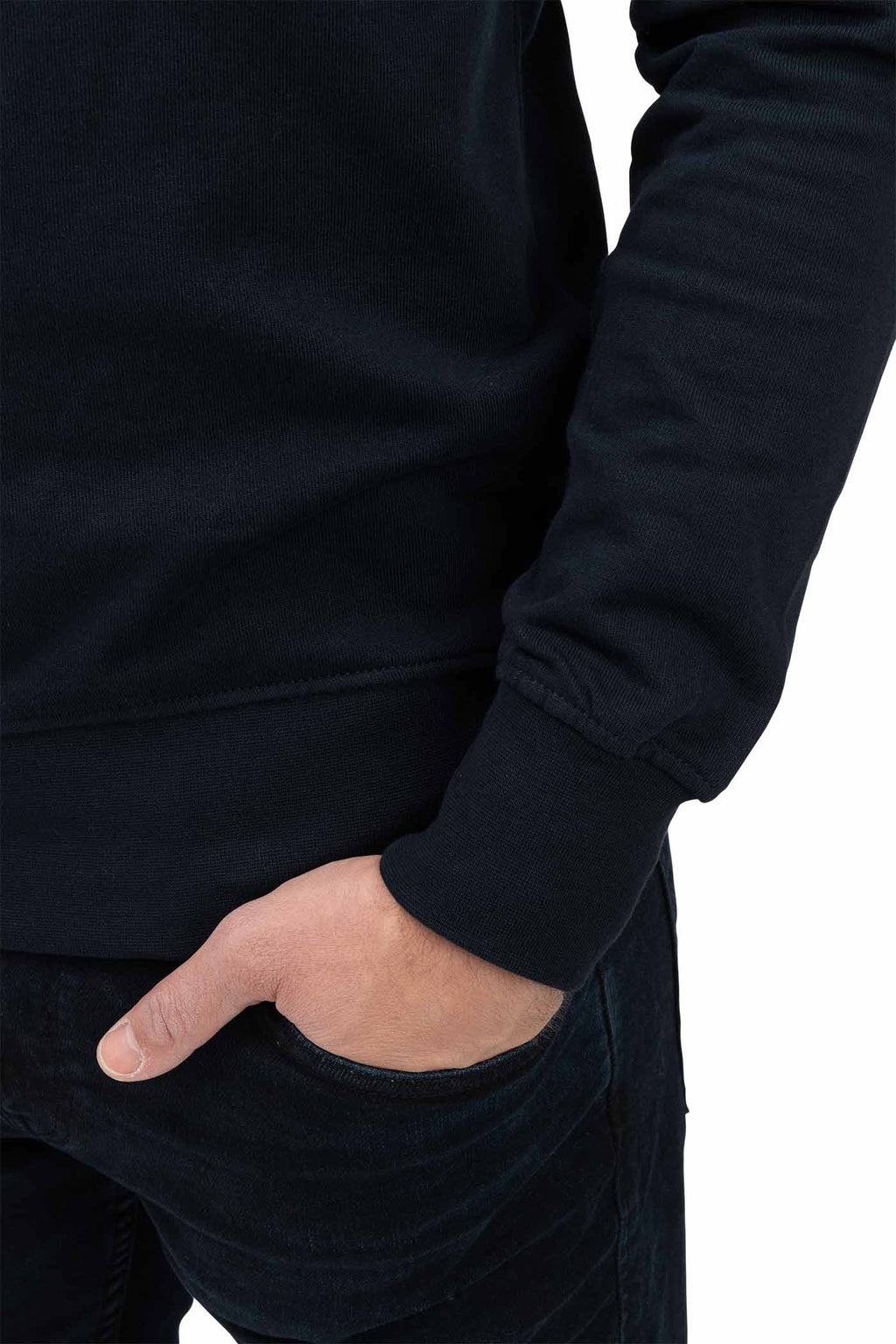 Herren Quarter Zip mit elastischer Taille und Ärmelbündchen in Dunkelblau