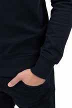 Herren Quarter Zip mit elastischer Taille und Ärmelbündchen in Dunkelblau