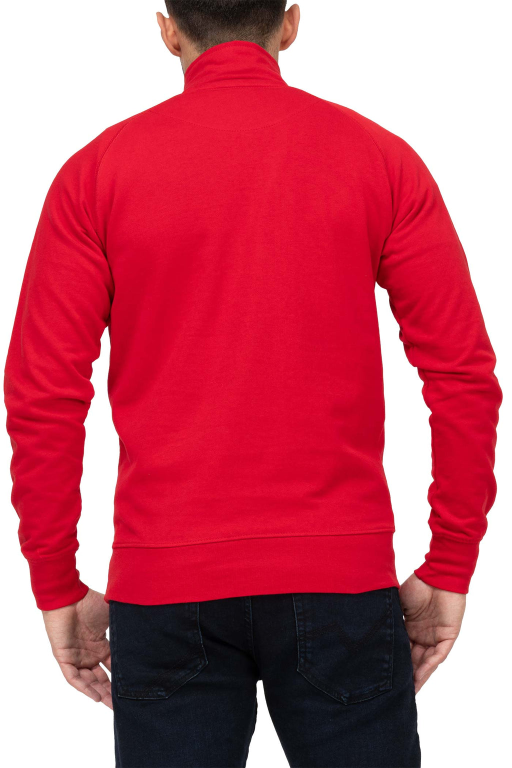 Herren dünner Pullover mit Stehkragen Basic günstig für Männer in Rot