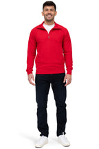günstiger Halfzip Pullover für den Sommer und warme Tage Herren in Rot